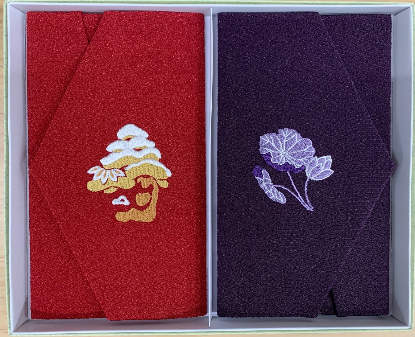 【694】エステルちりめん刺繍入り金封ふくさセット